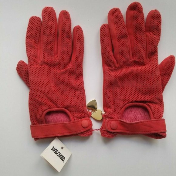 Moschino Women’s Leather Gloves Size 6.5